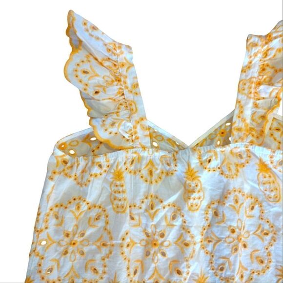 Cato Orange Floral Embroidered Eyelet Scallop Tank Large NWOT - Picture 8 of 12